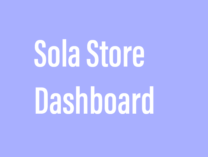 Sola Store - Admin Dashboard